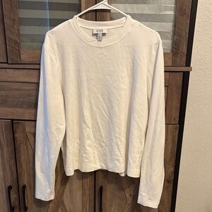 COS clean cut white Long Sleeve Top